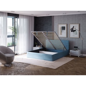 Изображение товара PROxSON Кровать Vector с бельевым ящиком (Ткань: Велюр Monopoly Прованский синий (792)) 180x200