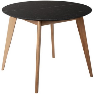 Изображение товара Стол с деревянной столешницей черный с закругленными углами R-Home Лунд круглый д.860 Мрамор Графит (круглая столешница, 4 ножки)