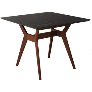 Изображение товара Стол квадратный с нагрузкой 100 кг R-Home Нарвик 860*860 мрамор Графит/темный орех (4 ножки)