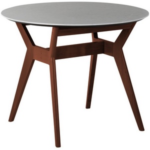 Изображение товара Стол R-Home Нарвик д.960 мрамор Бианко Темный орех (круглая столешница, 4 ножки)