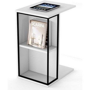 Изображение товара Стол журнальный с полкой приставной City белый R-Home 401053102h (прямоугольная столешница)