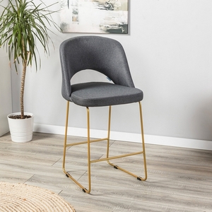 Изображение товара Стул полубар Lars тёмно-серый/Линк золото R-Home арт.410120136h_Dark grey_золото_ПБ