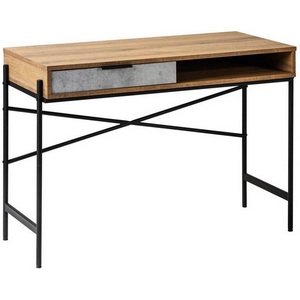 Изображение товара Стол письменный с ящиком и полкой R-Home Plato Шерман коньяк (прямоугольная столешница, 4 ножки)