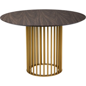 Изображение товара Стол обеденный Patrik New д.110 Американский орех/Золото R-Home 4103120h (круглая столешница, О-образная опора)