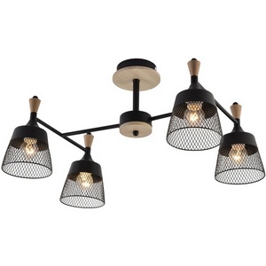 Изображение товара Потолочная люстра на штанге Reluce 01492-0.3-04 BK+WOOD