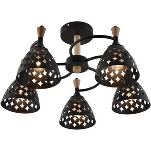 Изображение товара Потолочная люстра на штанге Reluce 01515-0.3-05 BK+WOOD