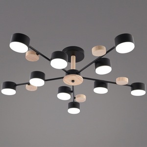 Изображение товара Потолочная люстра на штанге Reluce 03758-0.3-10 BK+WOOD GX53