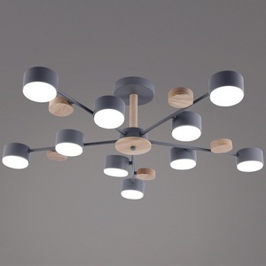 Изображение товара Потолочная люстра на штанге Reluce 03758-0.3-10 GREY+WOOD GX53