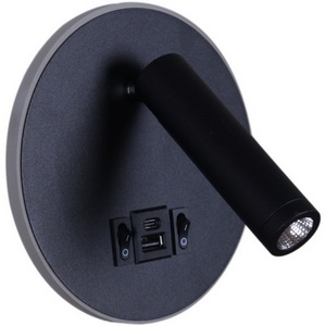 Изображение товара Настенный светильник светодиодный Reluce 86203-9.2-001KT LED12W+USB BK