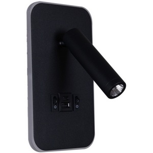 Изображение товара Настенный светильник светодиодный Reluce 86204-9.2-001KT LED12W+USB BK