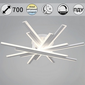 Изображение товара Потолочная люстра светодиодная на штанге с пультом с регулировкой цветовой температуры, яркости и ночным режимом Reluce 16090-0.3-08 BK,WH