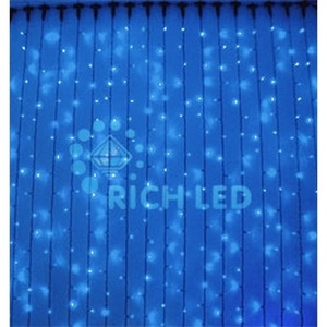 Изображение товара Гирлянда светодиодная Занавес синяя 220B, LED, провод прозрачный, IP54 Rich LED RL-C2*3-T/B