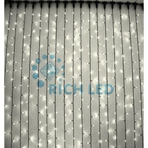Изображение товара Гирлянда светодиодная Занавес белая 220B, LED, провод прозрачный, IP54 Rich LED RL-C2*3-T/WW