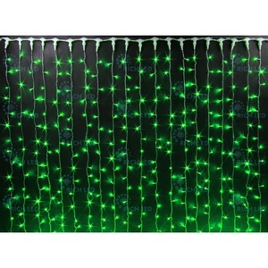 Изображение товара Гирлянда светодиодная Занавес зеленая 220B, LED, провод белый, IP65 Rich LED RL-C2*6-CW/G