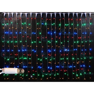 Изображение товара Гирлянда светодиодная занавес разноцветная с мерцанием 220B, LED, провод белый, IP65 Rich LED RL-C2*6F-CW/RGP