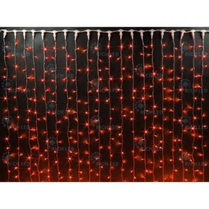 Изображение товара Гирлянда на елку красная светодиодная Занавес красная 220B, LED, провод прозрачный, IP54 Rich LED RL-C2*9-T/R
