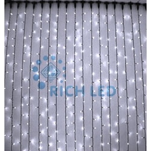 Изображение товара Гирлянда светодиодная Занавес белая 220B, LED, провод прозрачный, IP54 Rich LED RL-C2*9-T/W