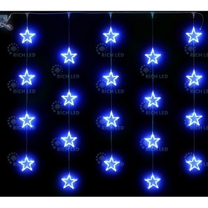 Изображение товара Гирлянда светодиодная Занавес синяя 220B, LED, провод прозрачный, IP54 Rich LED RL-CMST2*2-T/B