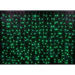 Изображение товара Гирлянда светодиодная Занавес зеленая 220B, LED, провод прозрачный, IP54 Rich LED RL-CS2*1.5-T/G