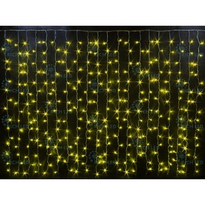 Изображение товара Гирлянда светодиодная Занавес желтая 220B, LED, провод прозрачный, IP54 Rich LED RL-CS2*1.5-T/Y