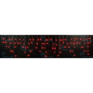 Изображение товара Гирлянда светодиодная Бахрома красная 220B, LED, провод белый, IP65 Rich LED RL-i3*0.5-RW/R