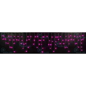 Изображение товара Гирлянда светодиодная Бахрома розовая 220B, LED, провод прозрачный, IP54 Rich LED RL-i3*0.5-T/P
