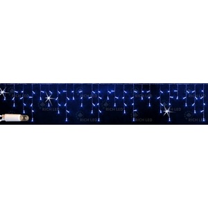 Изображение товара Гирлянда светодиодная Бахрома синяя с мерцанием 220B, LED, провод белый, IP65 Rich LED RL-i3*0.5F-CW/B