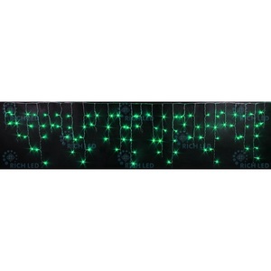 Изображение товара Гирлянда светодиодная Бахрома зеленая с мерцанием 220B, LED, провод белый, IP65 Rich LED RL-i3*0.5F-RW/G