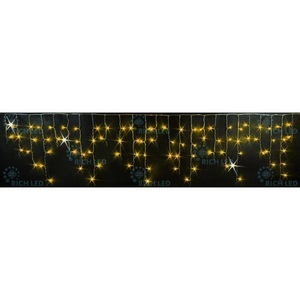 Изображение товара Гирлянда светодиодная Бахрома желтая с мерцанием 220B, LED, провод прозрачный, IP54 Rich LED RL-i3*0.5F-T/Y