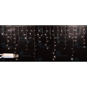 Изображение товара Гирлянда светодиодная Бахрома белая с мерцанием 220B, LED, провод белый, IP65 Rich LED RL-i3*0.9F-CW/WW