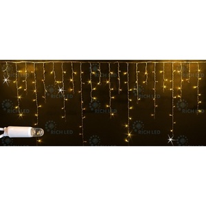 Изображение товара Гирлянда светодиодная Бахрома желтая с мерцанием 220B, LED, провод белый, IP65 Rich LED RL-i3*0.9F-CW/Y