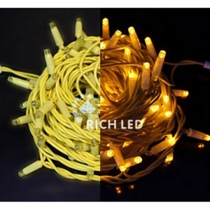 Изображение товара Гирлянда светодиодная желтая постоянного свечения 220B, LED, провод желтый, IP65 Rich LED RL-S10C-220V-C2Y/Y