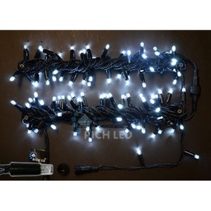 Изображение товара Гирлянда светодиодная белая постоянного свечения 220B, LED, провод черный, IP65 Rich LED RL-S10C-220V-CB/W