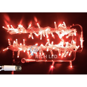 Изображение товара Гирлянда светодиодная красная постоянного свечения 220B, LED, провод прозрачный, IP65 Rich LED RL-S10C-220V-CT/R