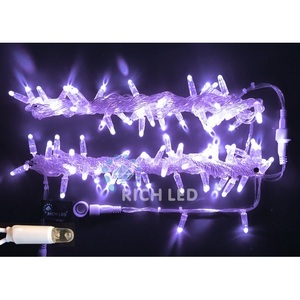 Изображение товара Гирлянда светодиодная фиолетовая постоянного свечения 220B, LED, провод прозрачный, IP65 Rich LED RL-S10C-220V-CT/V