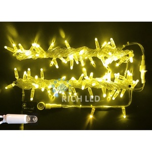 Изображение товара Гирлянда светодиодная желтая постоянного свечения 220B, LED, провод прозрачный, IP65 Rich LED RL-S10C-220V-CT/Y