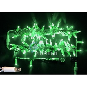 Изображение товара Гирлянда светодиодная зеленая постоянного свечения 220B, LED, провод белый, IP65 Rich LED RL-S10C-220V-CW/G