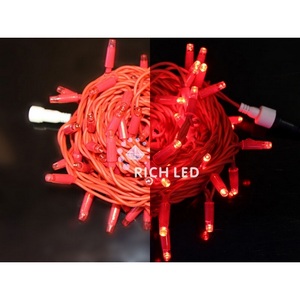 Изображение товара Гирлянда светодиодная красная постоянного свечения 24B, LED, провод красный, IP65 Rich LED RL-S10C-24V-RR/R