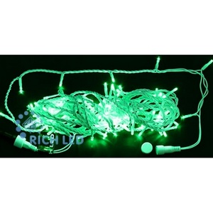 Изображение товара Гирлянда светодиодная зеленая постоянного свечения 24B, LED, провод белый, IP54 Rich LED RL-S10C-24V-W/G