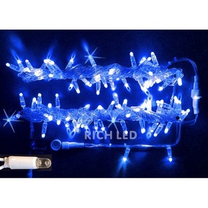 Изображение товара Гирлянда светодиодная синяя с мерцанием 220B, LED, провод прозрачный, IP65 Rich LED RL-S10CF-220V-CT/B