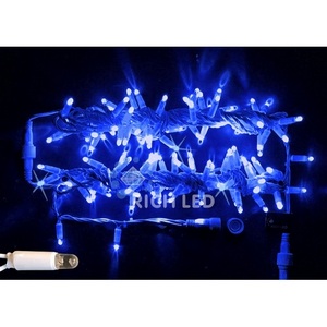 Изображение товара Гирлянда светодиодная синяя с мерцанием 220B, LED, провод белый, IP65 Rich LED RL-S10CF-220V-CW/B