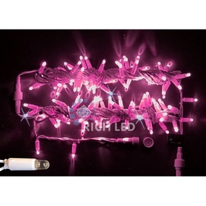 Изображение товара Гирлянда светодиодная розовая с мерцанием 220B, LED, провод белый, IP65 Rich LED RL-S10CF-220V-CW/P