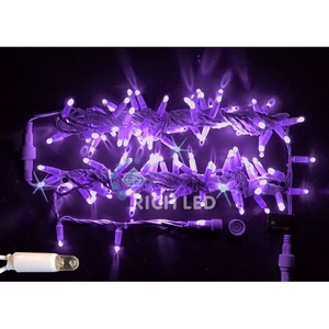 Изображение товара Гирлянда светодиодная фиолетовая с мерцанием 220B, LED, провод белый, IP65 Rich LED RL-S10CF-220V-CW/V