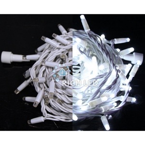 Изображение товара Гирлянда светодиодная белая с мерцанием 220B, LED, провод белый, IP65 Rich LED RL-S10CF-220V-RW/W