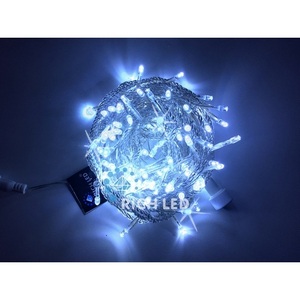 Изображение товара Гирлянда светодиодная белая с мерцанием 220B, LED, провод прозрачный, IP54 Rich LED RL-S10CF-220V-T/W