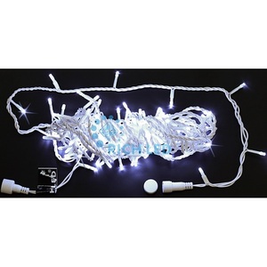 Изображение товара Гирлянда светодиодная белая с мерцанием 220B, LED, провод белый, IP54 Rich LED RL-S10CF-220V-W/W