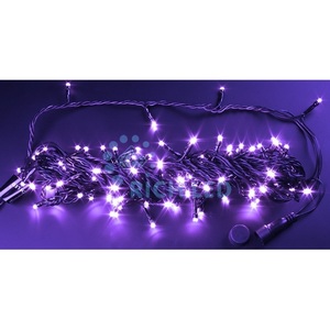 Изображение товара Гирлянда светодиодная фиолетовая с мерцанием 24B, LED, провод черный, IP54 Rich LED RL-S10CF-24V-B/V