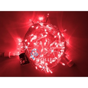 Изображение товара Гирлянда светодиодная красная с мерцанием 24B, LED, провод прозрачный, IP54 Rich LED RL-S10CF-24V-T/R