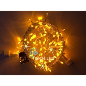 Изображение товара Гирлянда светодиодная желтая с мерцанием 24B, LED, провод прозрачный, IP54 Rich LED RL-S10CF-24V-T/Y