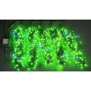 Изображение товара Гирлянда светодиодная зеленая постоянного свечения 24B, LED, провод черный, IP54 Rich LED RL-S5*20-B/G